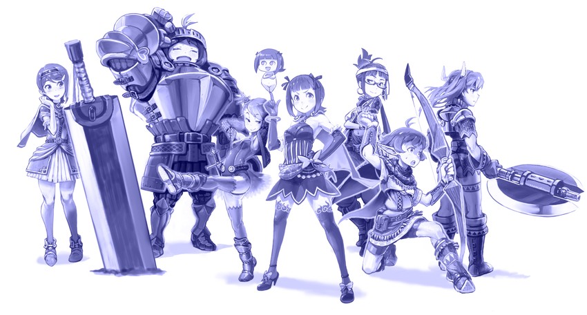 kisaragi chihaya, amami haruka, akizuki ritsuko, futami ami, akizuki ryo, and 3 more (idolmaster and 1 more) drawn by kousaku