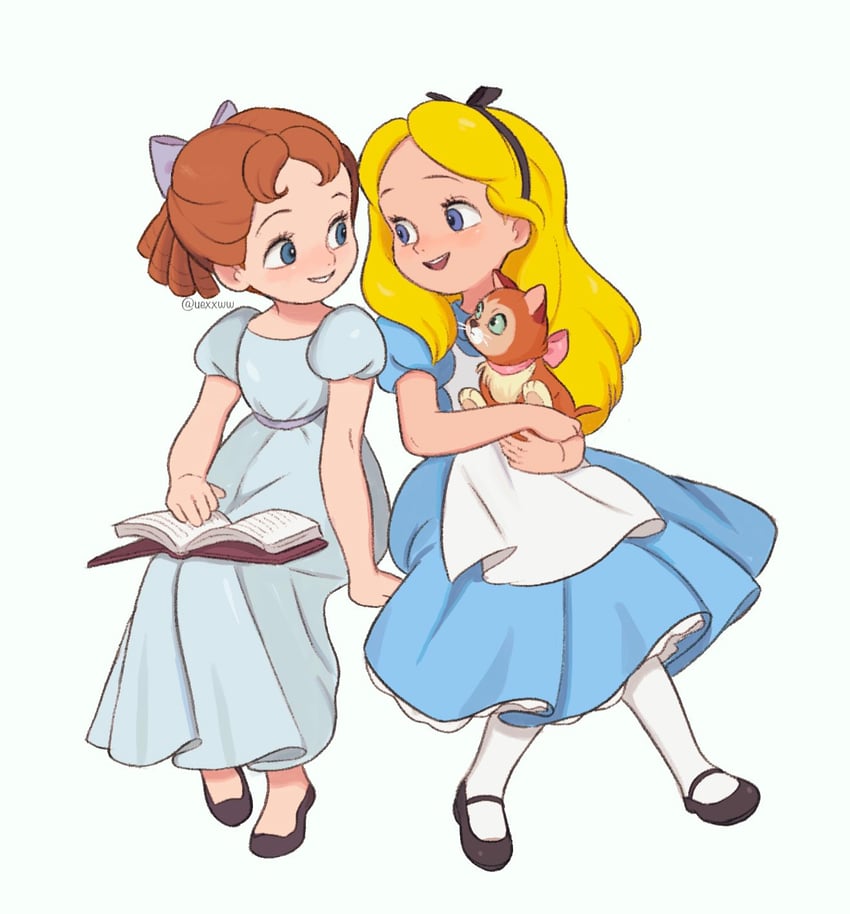 alice, wendy darling, and dinah (disney and 2 more) drawn by kumao_(uexxww)