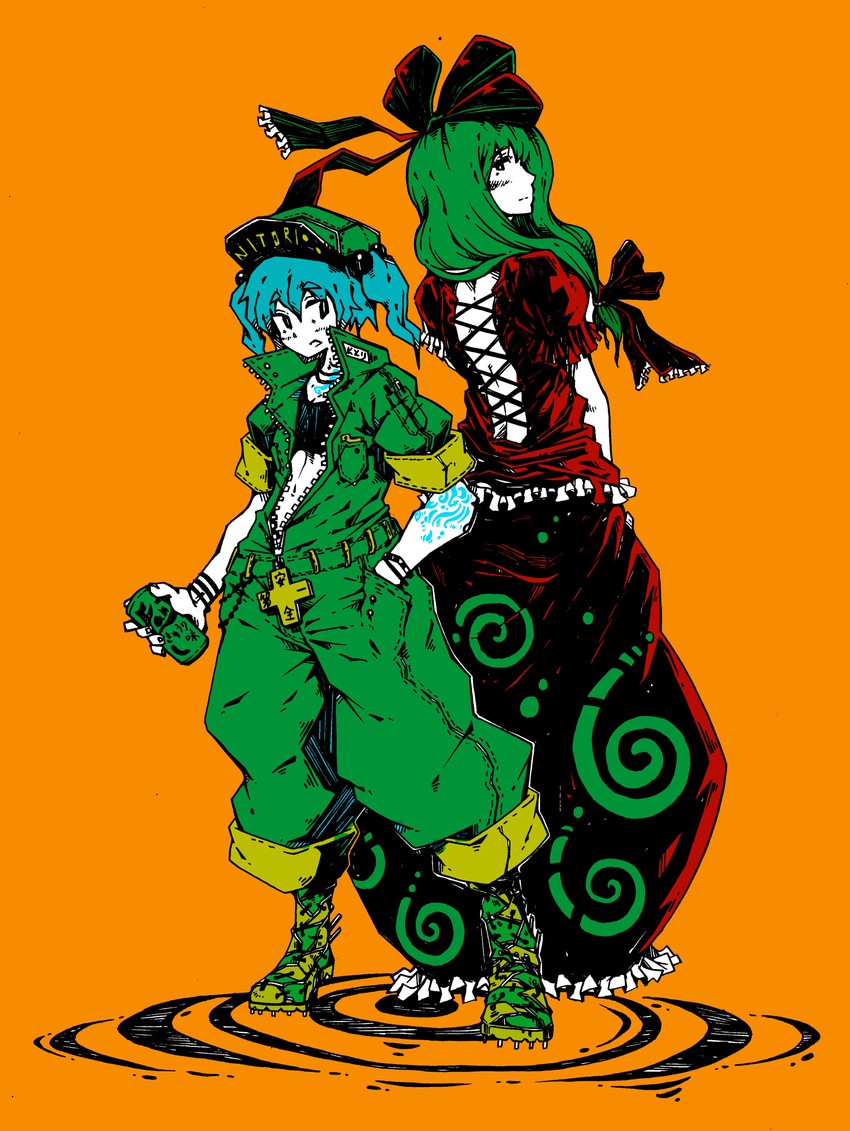 kawashiro nitori and kagiyama hina (touhou) drawn by nehitsuji_(syatihokoga)