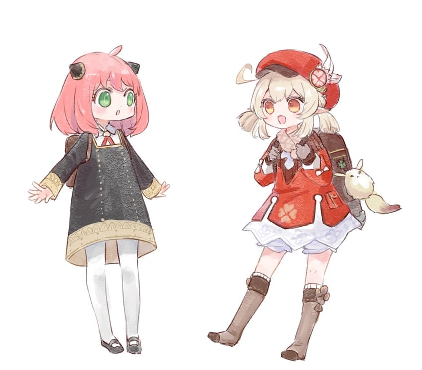 klee and anya (genshin impact and 1 more) drawn by himeko_(nico6v6pachi)