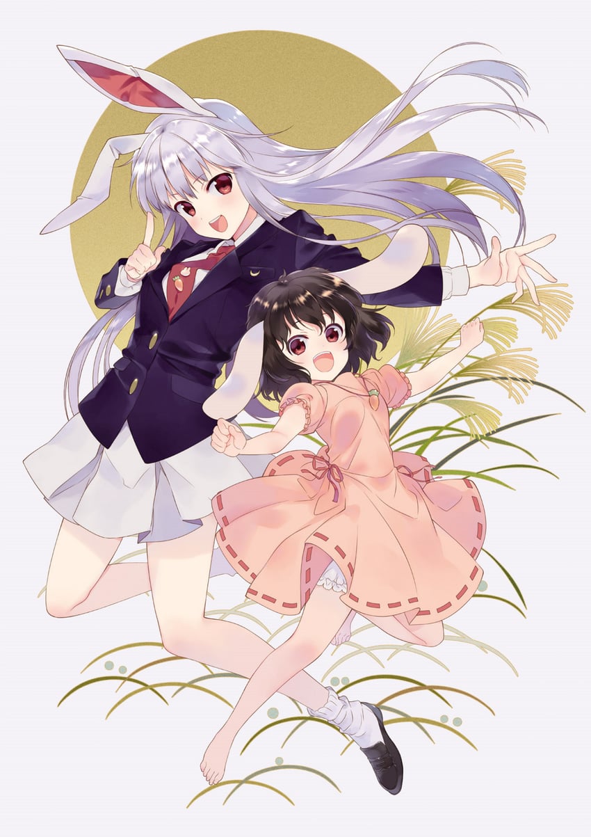 reisen udongein inaba and inaba tewi (touhou and 1 more) drawn by hiiragi_akio