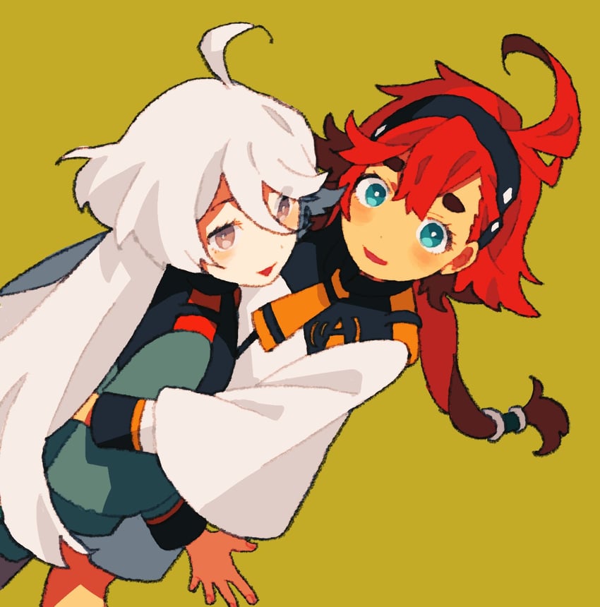 suletta mercury and miorine rembran (gundam and 1 more) drawn by dou_(mame_eee)