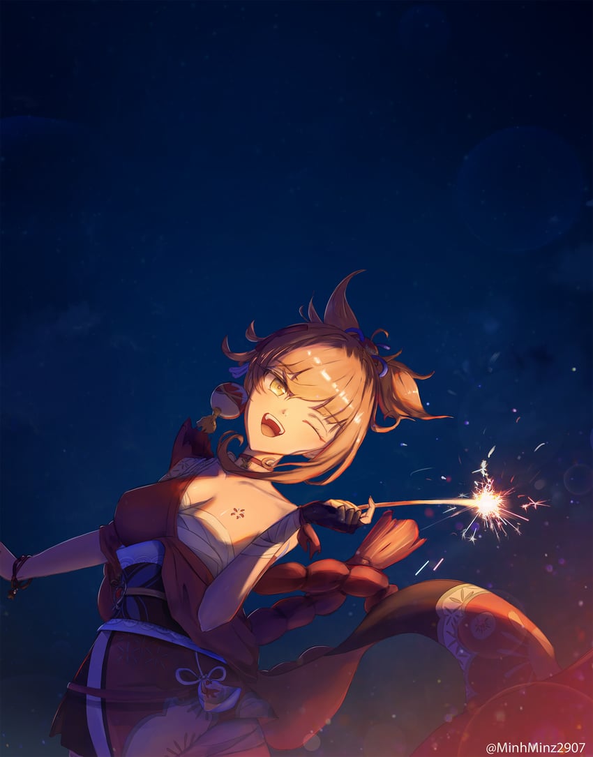Yoimiya genshin impact drawn by minz minh nguyen danbooru