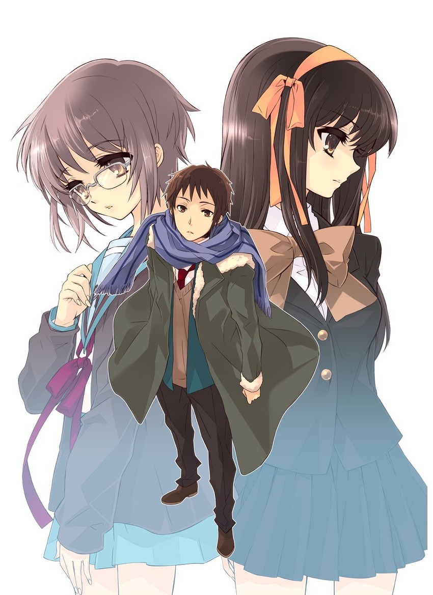 suzumiya haruhi, nagato yuki, and kyon (suzumiya haruhi no yuuutsu and 1 more) drawn by ito_noizi