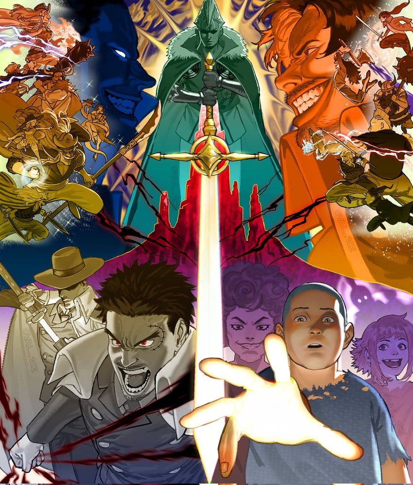 kaidou, gol d. roger, edward newgate, silvers rayleigh, monkey d. garp, and 16 more (one piece) drawn by oval_1ce