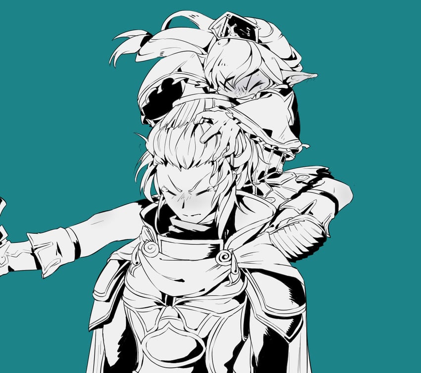 warrior of light and prishe (final fantasy and 3 more) drawn by fermium.ice
