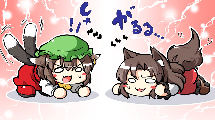 chen and imaizumi kagerou (touhou) drawn by berusuke_(beru_no_su)