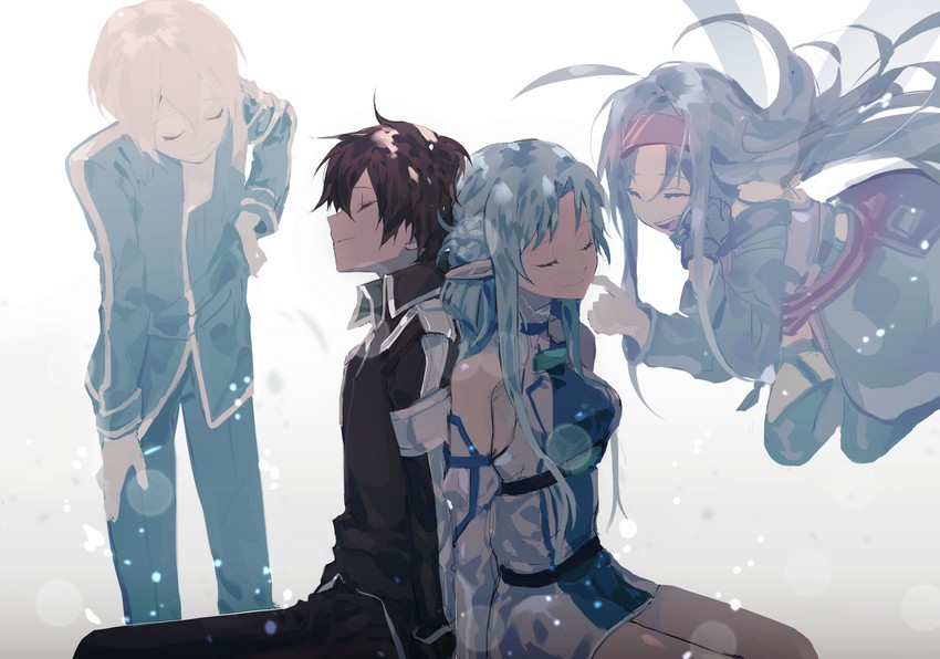 asuna, kirito, yuuki, and eugeo (sword art online and 1 more) drawn by gaaamtyyy
