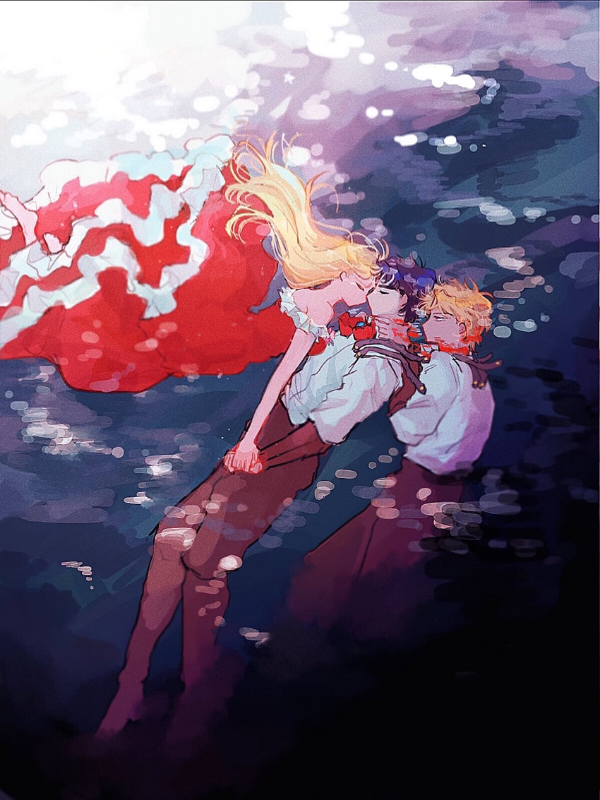 dio brando, jonathan joestar, and erina pendleton (jojo no kimyou na bouken and 1 more) drawn by fuha_(azukiba_9)