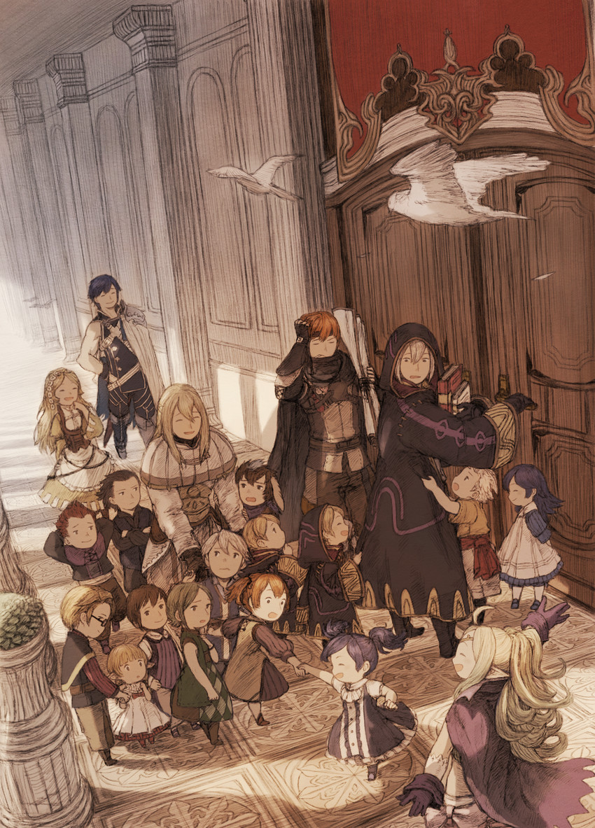 lucina, male robin, chrom, nowi, female morgan, and 15 more (fire emblem and 1 more) drawn by maeka_(kumaekake)