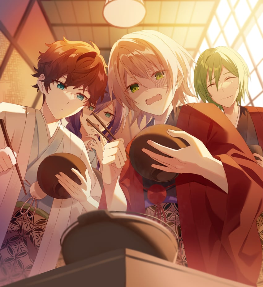 amagi hiiro, shiratori aira, ayase mayoi, and kazehaya tatsumi (ensemble stars!) drawn by tooka_4120
