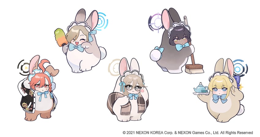 asuna, toki, karin, neru, and akane (blue archive) drawn by ekoru