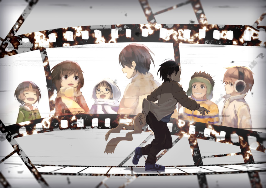 hinazuki kayo, fujinuma satoru, kobayashi kenya, sugita hiromi, osamu, and 1 more (boku dake ga inai machi) drawn by anzi