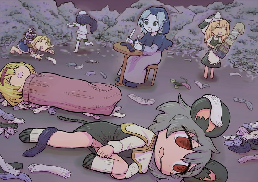 kirisame marisa, alice margatroid, nazrin, mizuhashi parsee, murasa minamitsu, and 8 more (touhou and 1 more) drawn by drddrddo
