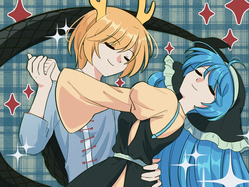 kicchou yachie and haniyasushin keiki (touhou and 1 more) drawn by mask_(boring_mask)