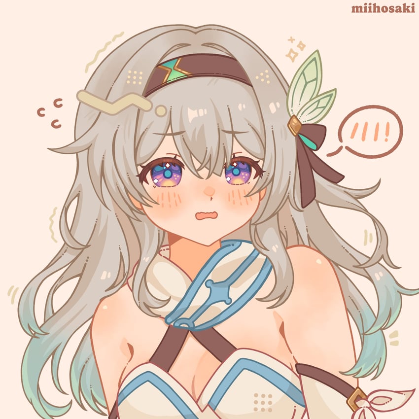 lumine and firefly (genshin impact and 3 more) drawn by miiho