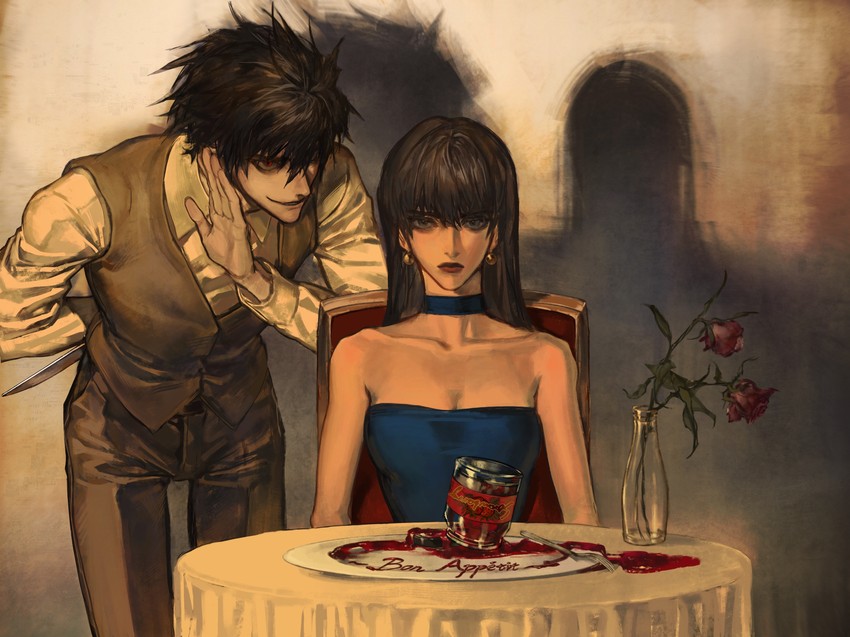 misora naomi and beyond birthday (death note and 1 more) drawn by mvrl