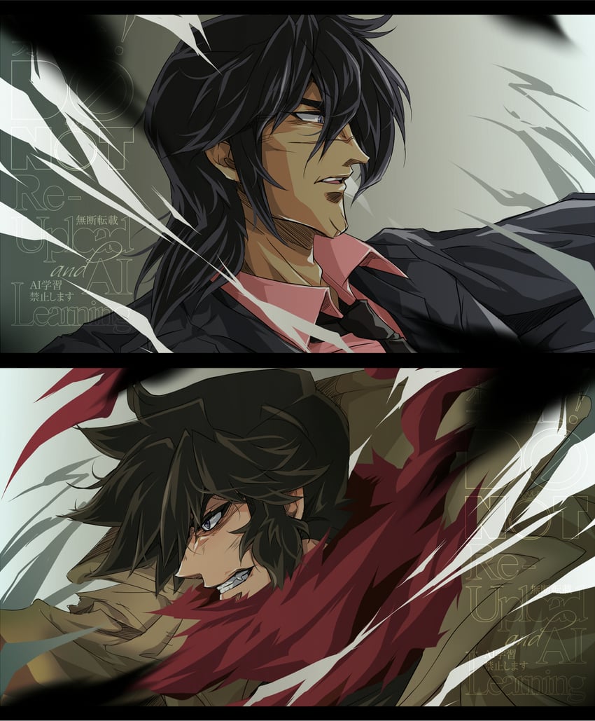 nagare ryoma and jin hayato (getter robo and 1 more) drawn by p2iwp