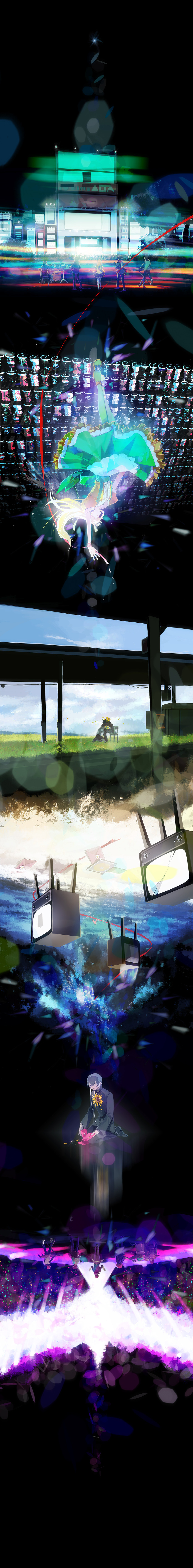 vocaloid and 2 more drawn by chris4708