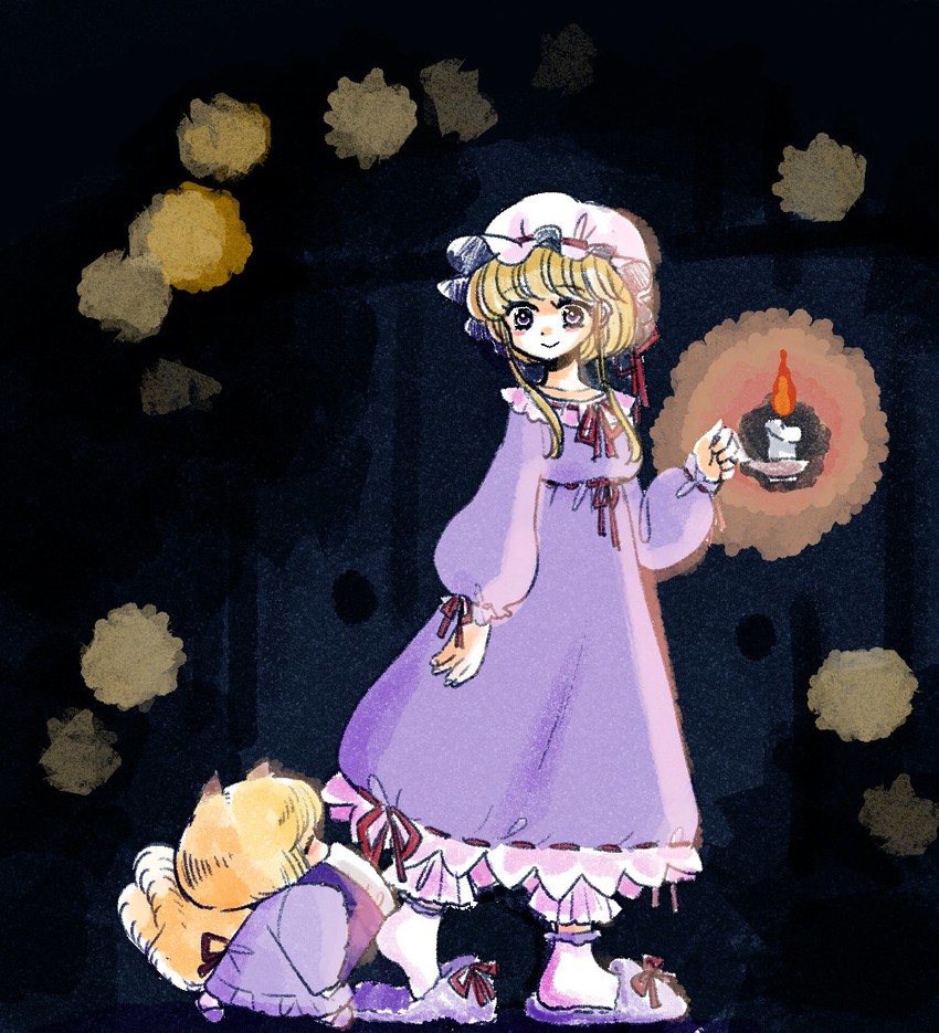 yakumo yukari and yakumo ran (touhou) drawn by komaku_juushoku