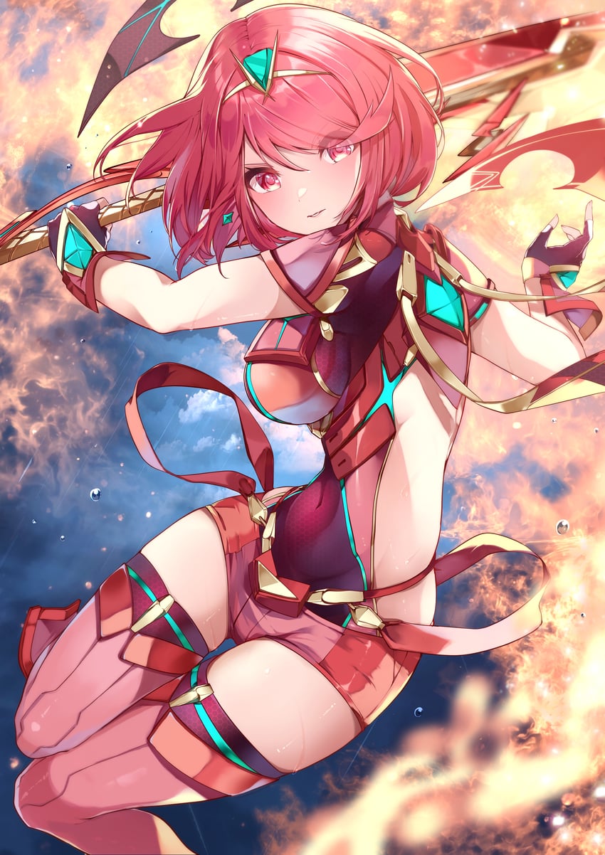 pyra (xenoblade chronicles and 1 more) drawn by risumi_(taka-fallcherryblossom)