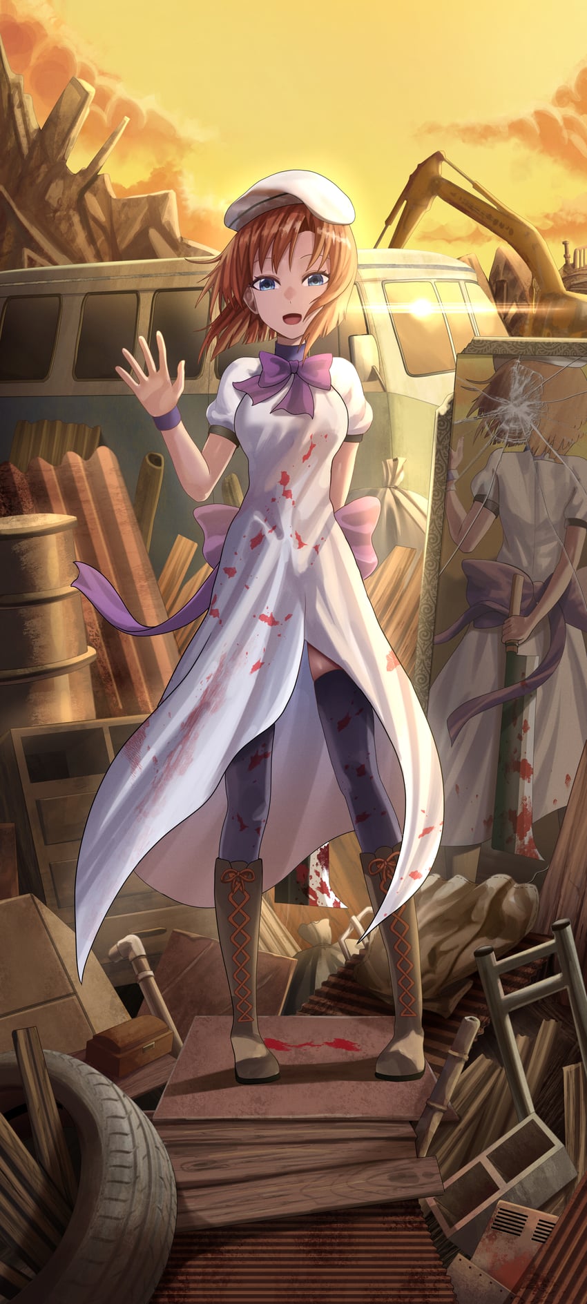 ryuuguu rena (higurashi no naku koro ni) drawn by silvertsuki