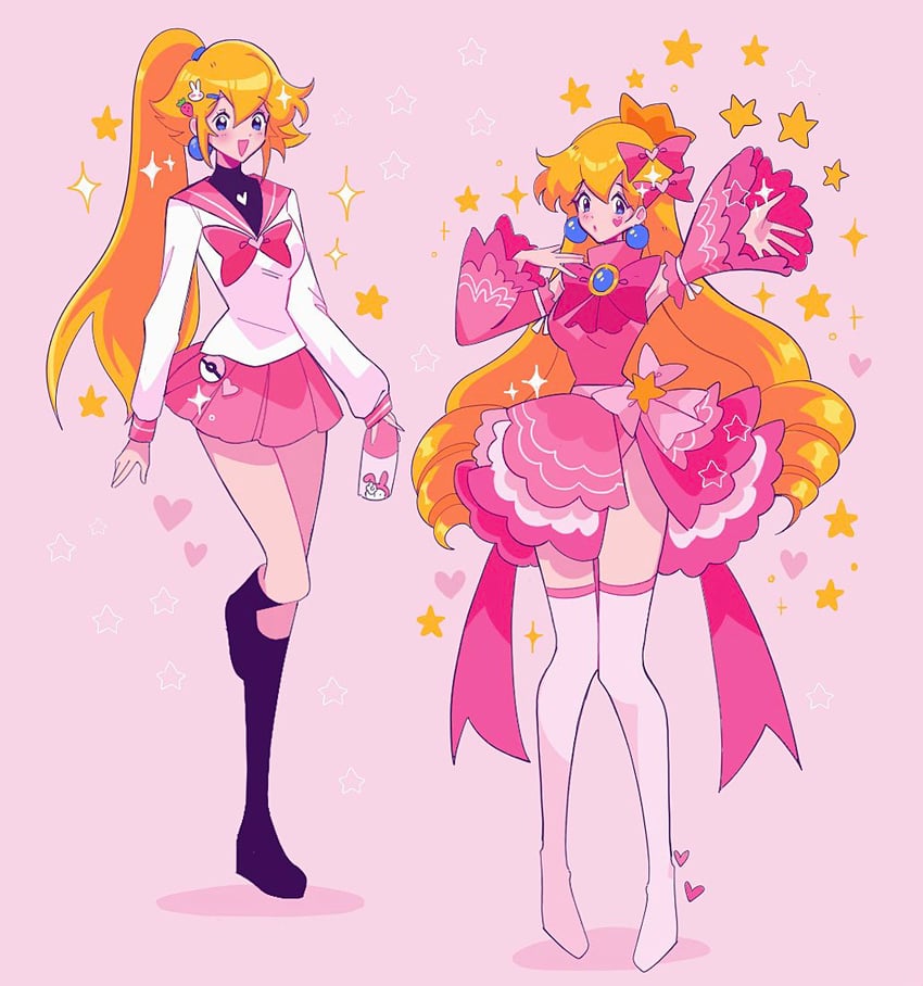 princess peach and my melody (pokemon and 3 more) drawn by meowwniz
