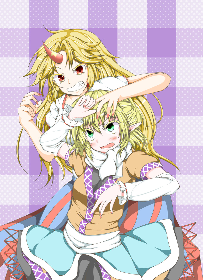 mizuhashi parsee and hoshiguma yuugi (touhou) drawn by eemiiru_(xeno-c)