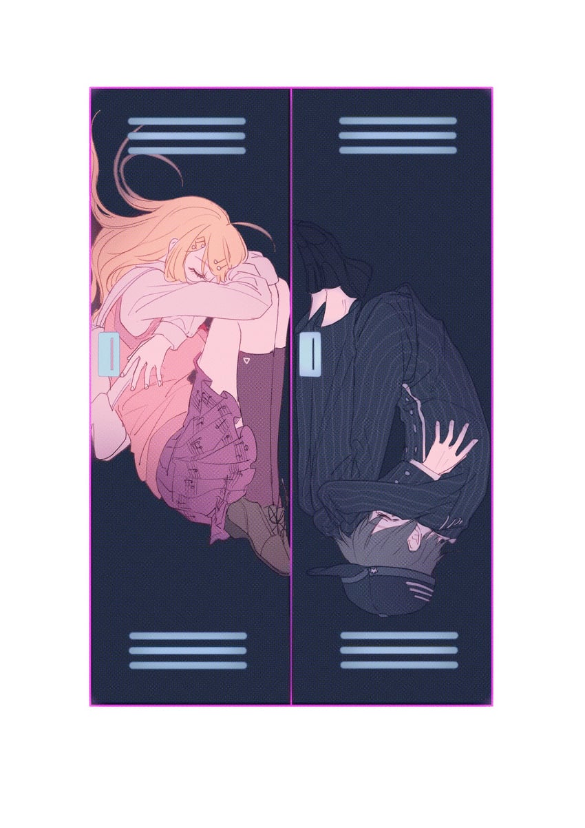 saihara shuichi and akamatsu kaede (danganronpa and 1 more) drawn by fox_(770205490)