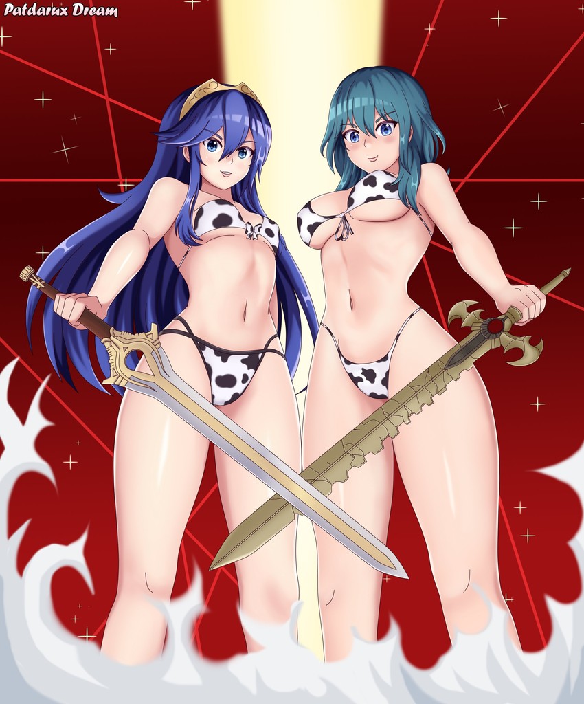 female byleth and lucina (fire emblem and 4 more) drawn by patdarux