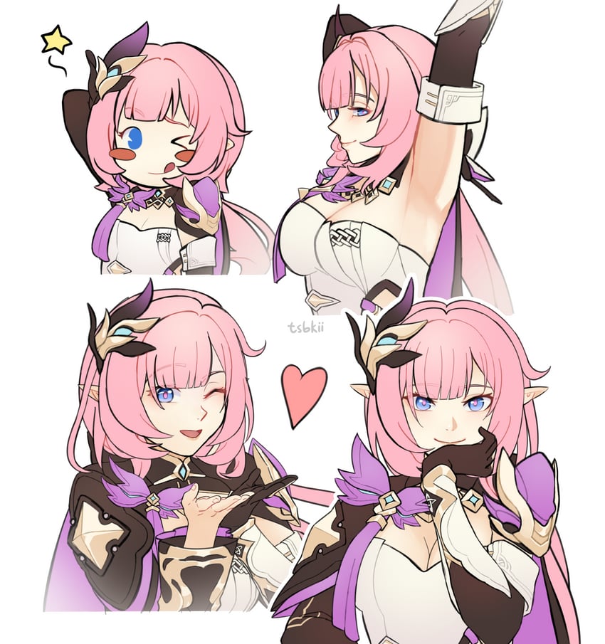 elysia (honkai and 1 more) drawn by tsbkii_289