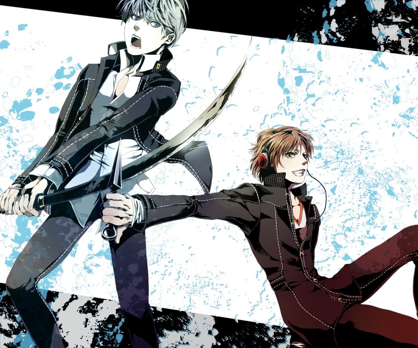 narukami yu and hanamura yousuke (persona and 1 more) drawn by redderreddest