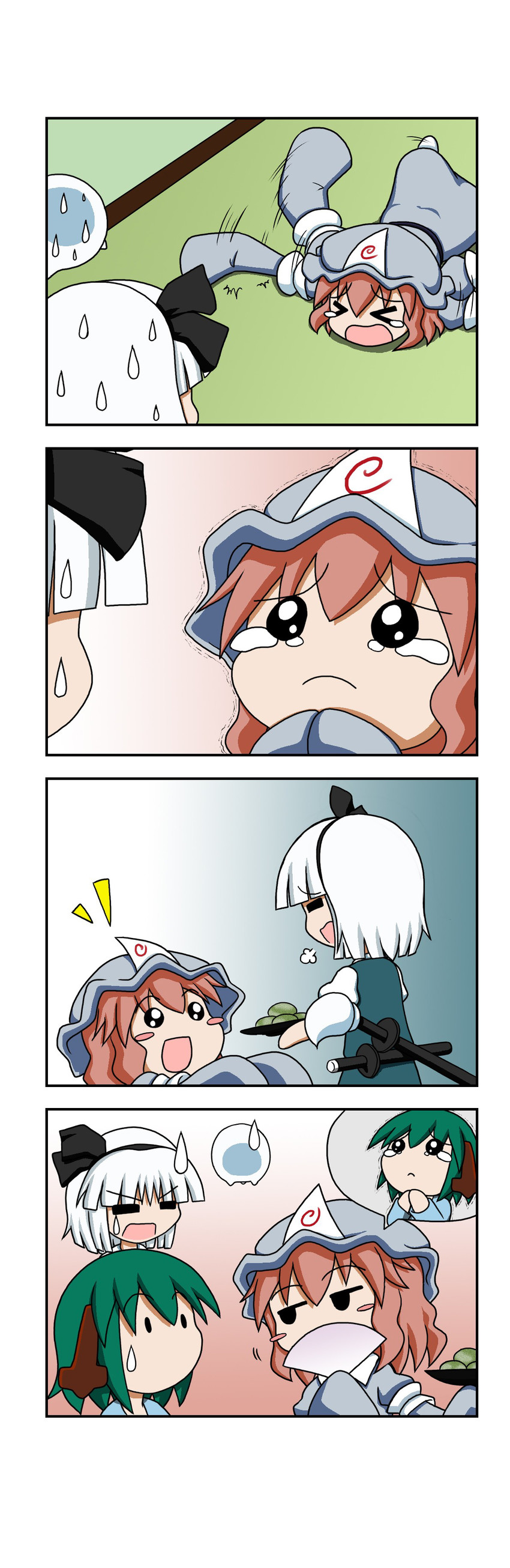 konpaku youmu, saigyouji yuyuko, and kasodani kyouko (touhou) drawn by rakugaki-biyori