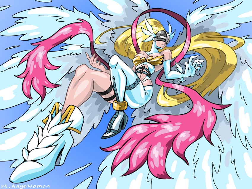 angewomon (digimon and 2 more) drawn by podrace_explode