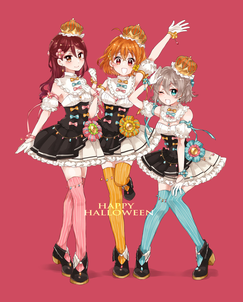 watanabe you, sakurauchi riko, and takami chika (love live! and 1 more) drawn by purin_(purin0)
