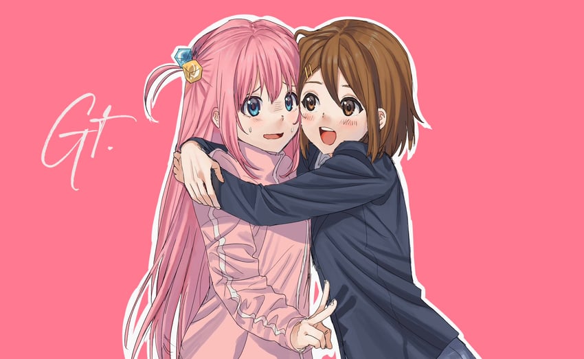 gotoh hitori and hirasawa yui (k-on! and 1 more) drawn by dddoochi1