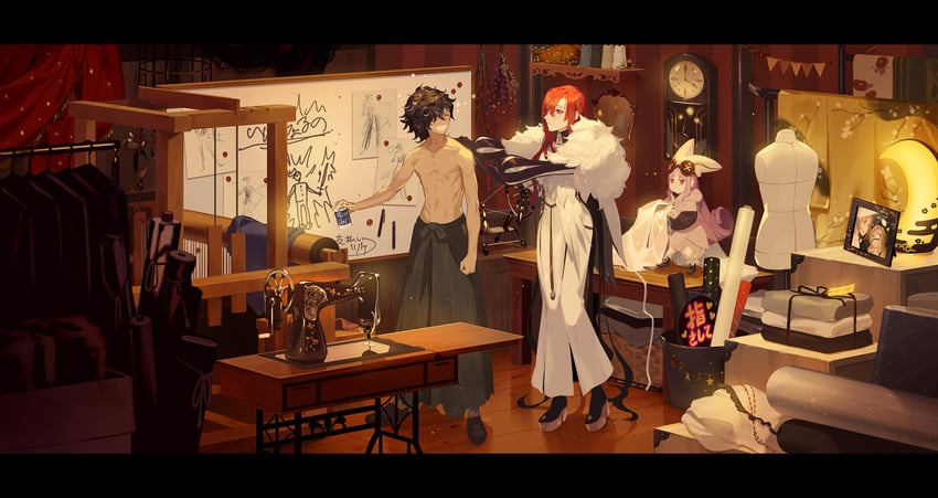 okada izou, habetrot, and miss crane (fate and 1 more) drawn by semi_(p-poco)