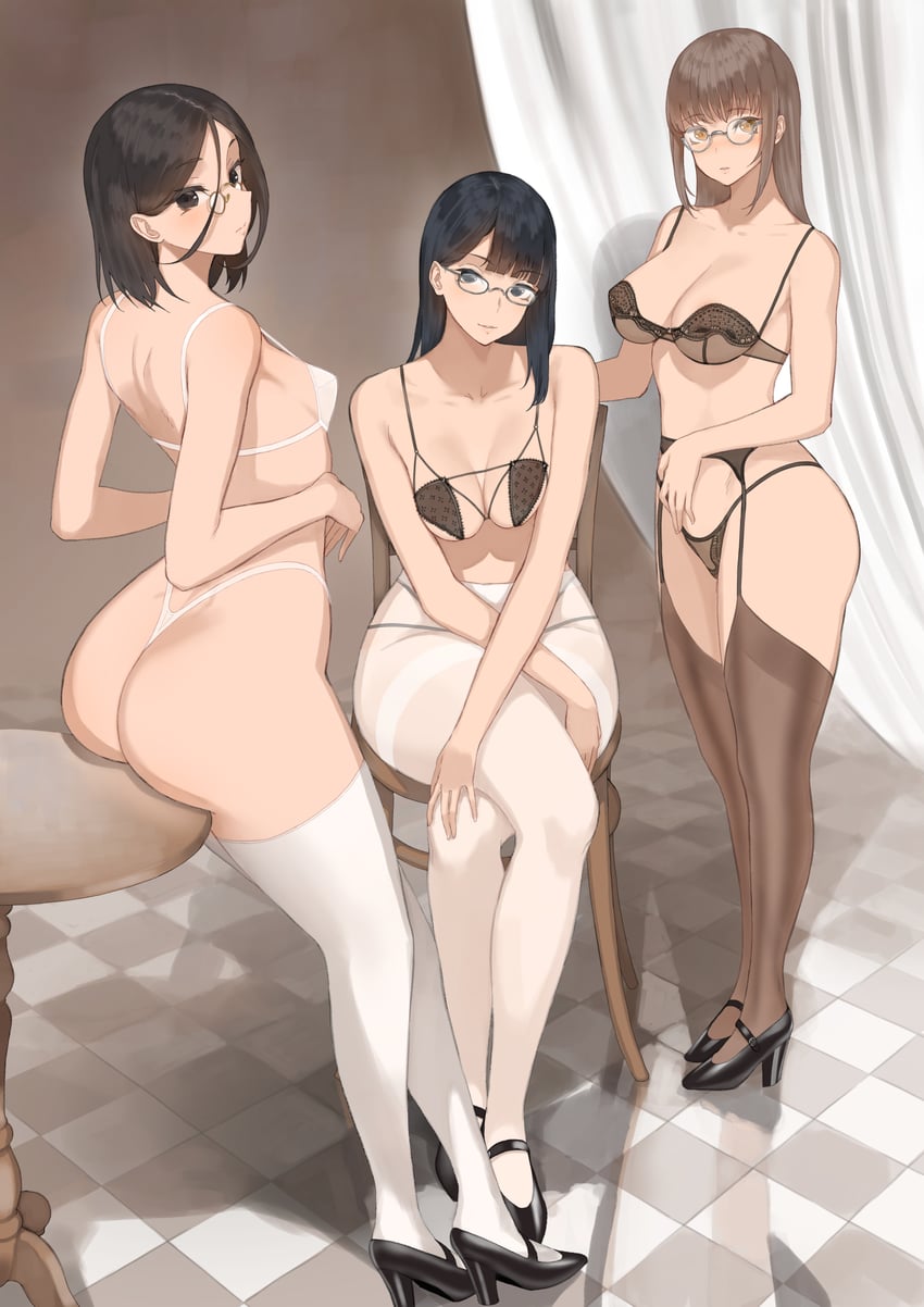 sara, kei, and nora (original) drawn by throtem