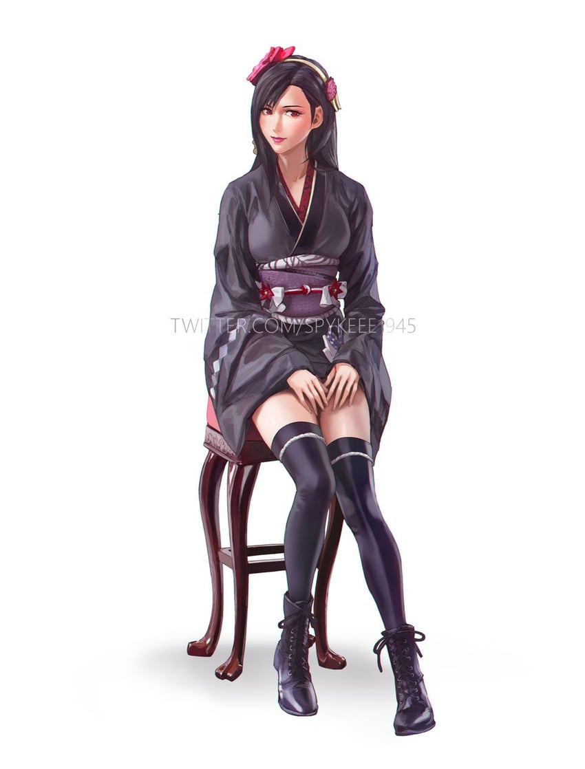 tifa lockhart (final fantasy and 2 more) drawn by spykeee