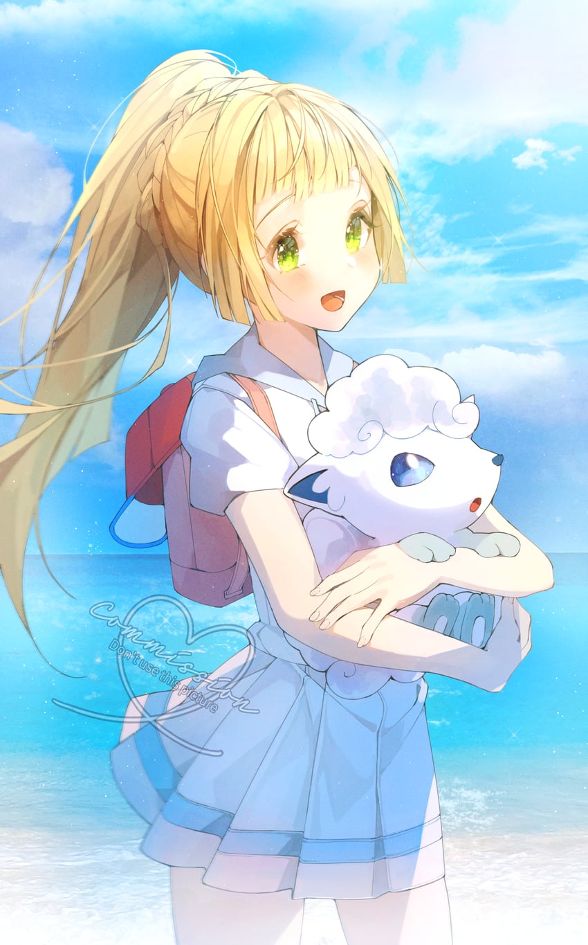lillie and alolan vulpix (pokemon and 1 more) drawn by patch_oxxo