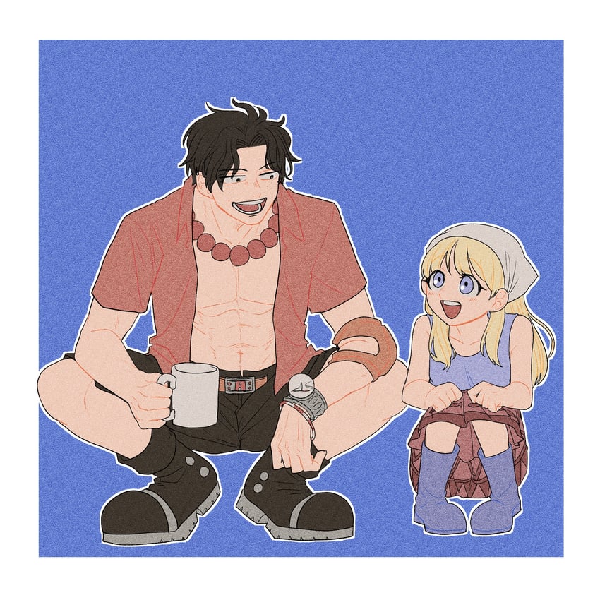 portgas d. ace and moda (one piece) drawn by touou0831