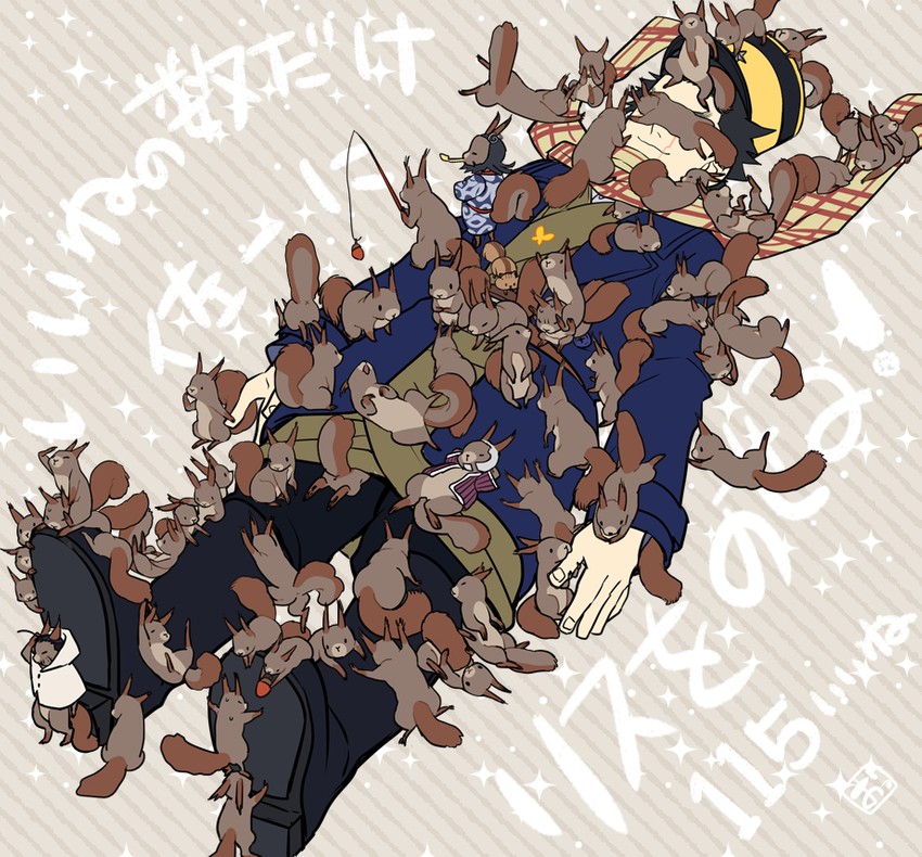 sugimoto saichi, ogata hyakunosuke, shiraishi yoshitake, and kiroranke (golden kamuy) drawn by kzouzou