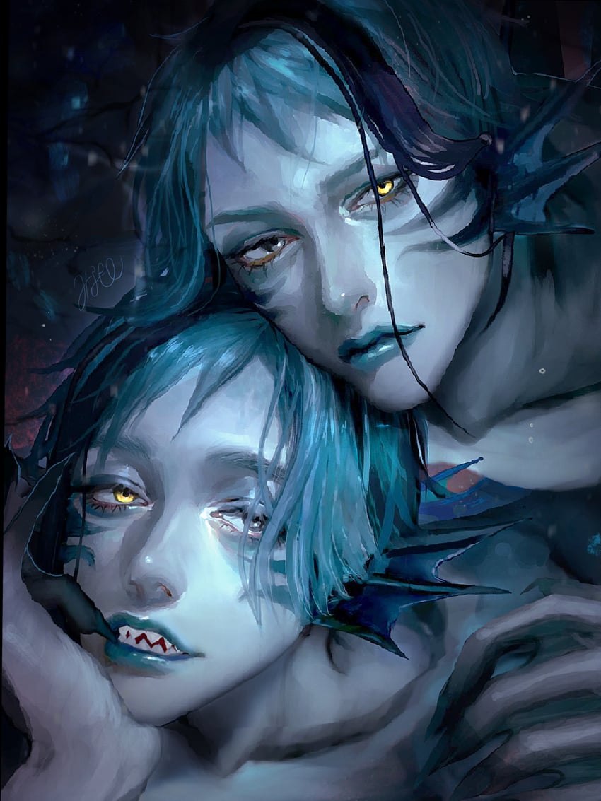 floyd leech and jade leech (twisted wonderland) drawn by minamoto_(tomonami_66)