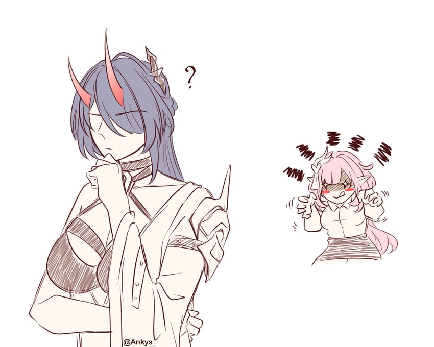 elysia and acheron (honkai and 2 more) drawn by ankie_(ankys_)