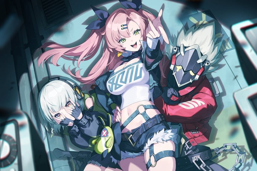 nicole demara, anby demara, amillion, and billy kid (zenless zone zero) drawn by cocodar