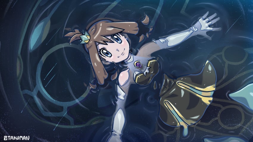 kyogre, primal kyogre, and may (pokemon and 1 more) drawn by otakuman