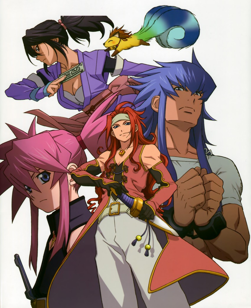 fujibayashi sheena, zelos wilder, presea combatir, regal bryan, and corrine (tales of and 1 more)