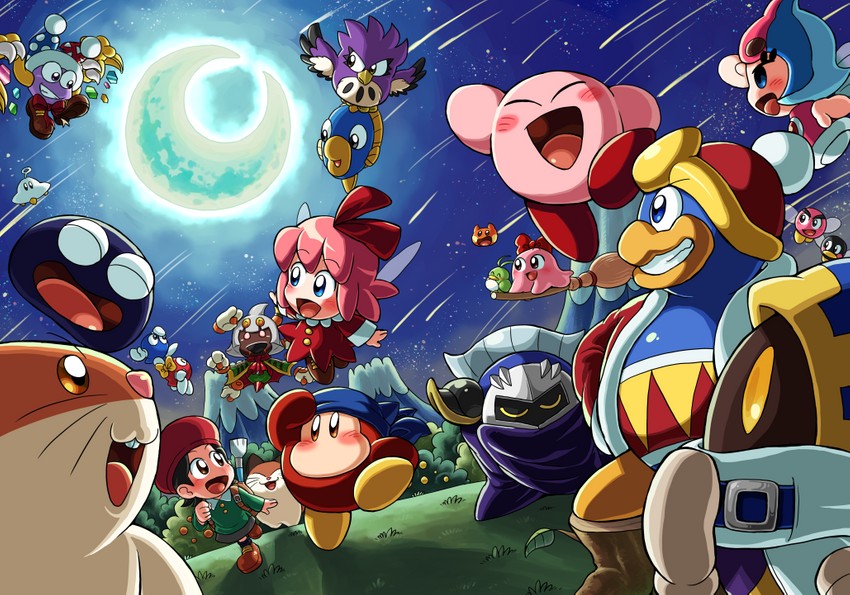 kirby, meta knight, king dedede, magolor, bandana waddle dee, and 18 more (kirby) drawn by darkpot and jizo_yukari