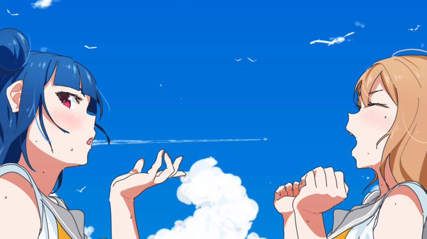 tsushima yoshiko and kunikida hanamaru (love live! and 1 more) drawn by bouen