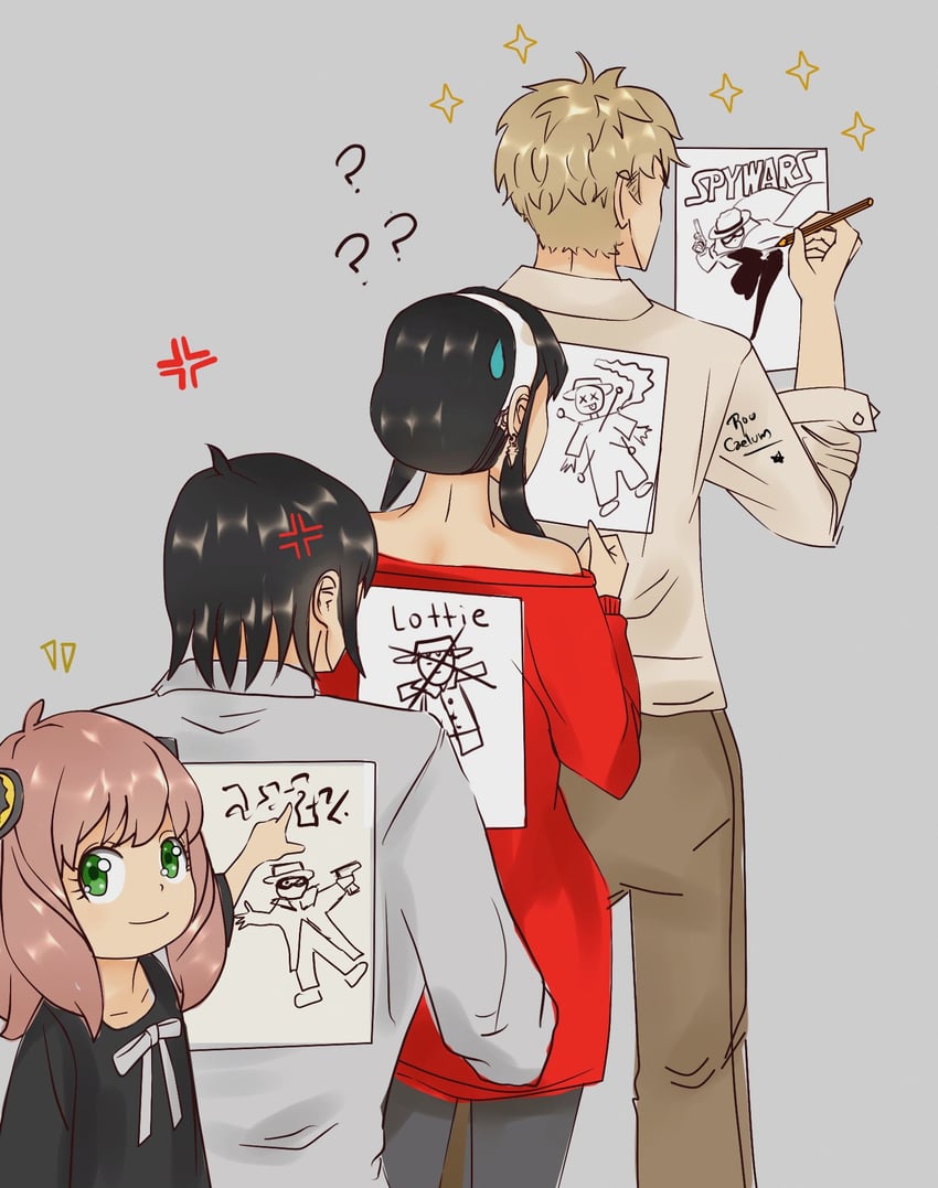 yor briar, anya, twilight, and yuri briar (spy x family) drawn by rou_uor